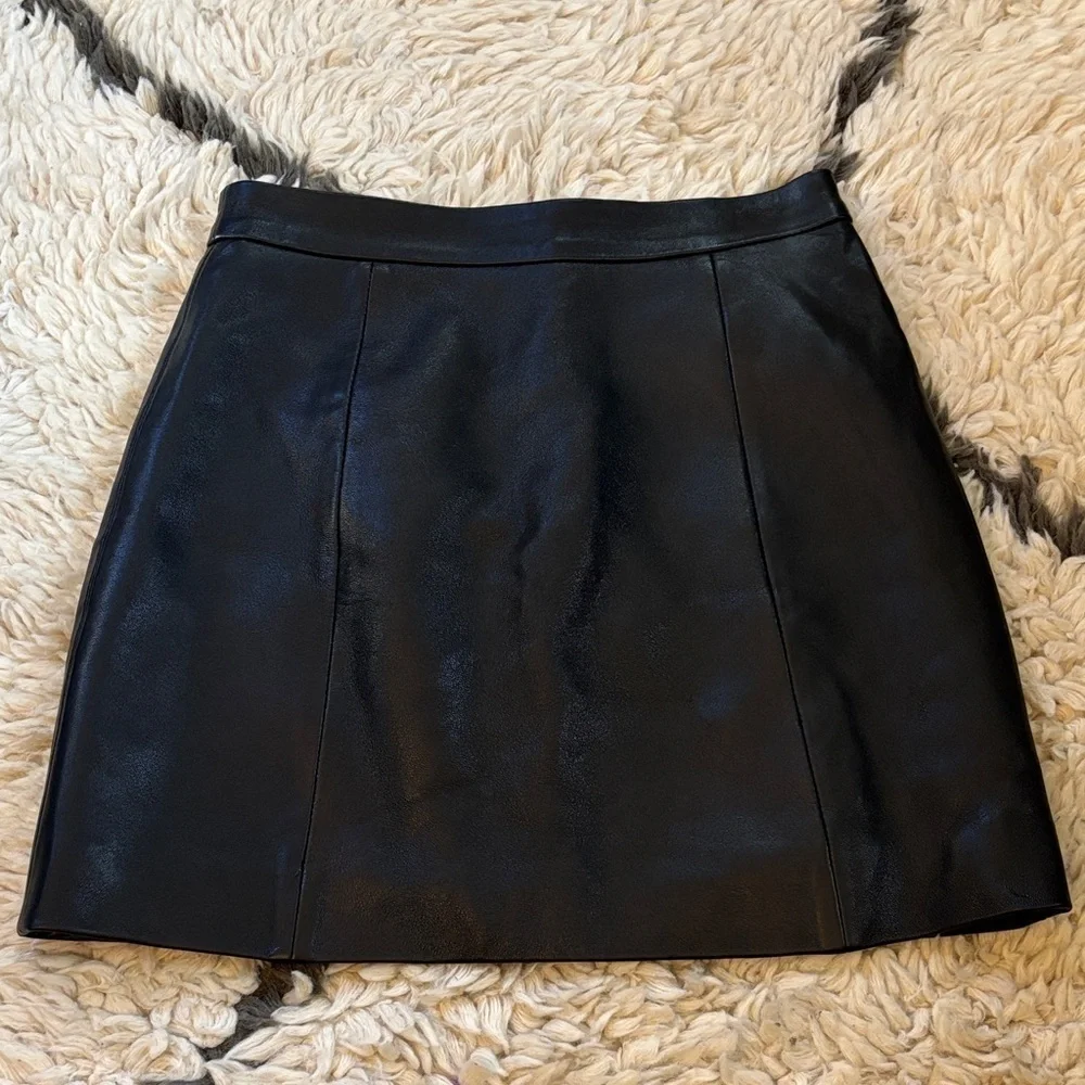 IRO Black Leather Mini Skirt
